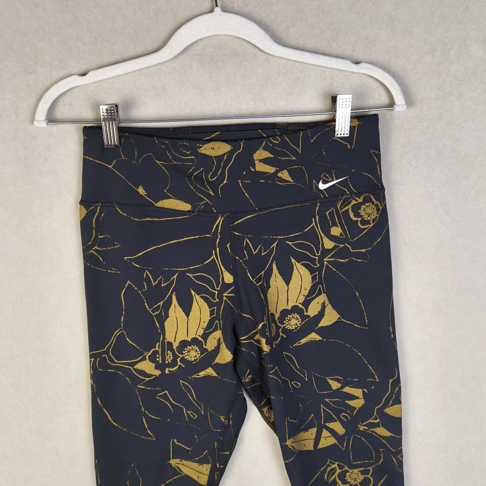 Nike Dri-Fit Floral Print Leggings Women's Medium High Rise‎ Athleisure